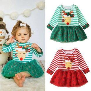 Xmas Dresses For Toddler Infant Kids Baby Girls Warm Suit
