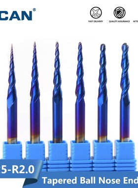 apered Nose End Mill 1pc 6mm Shank R0.25/R0.5/R0.75/R1.0/R1