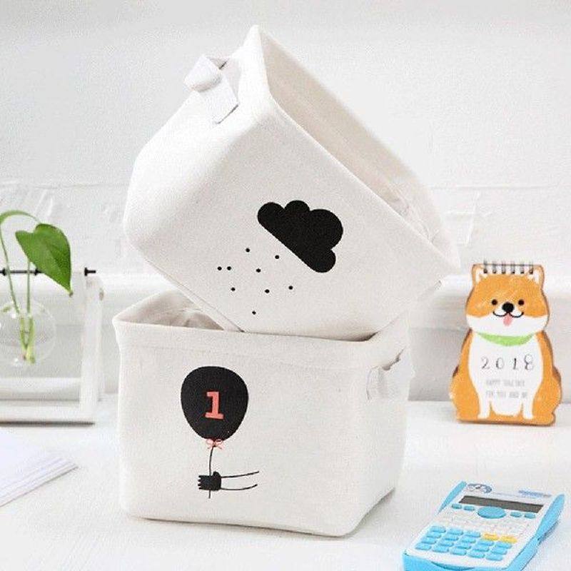 5 colors cute balloon desktop foldable sundries storage