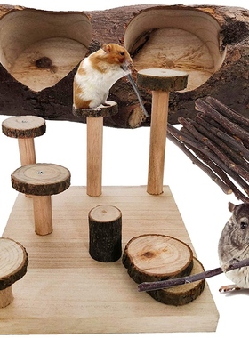 Hamster Wood Playground Toy Apple Wood Chewing Toys Chinchil