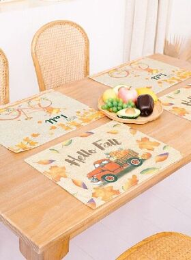 Hot Thanksgiving Placemats Set Of 4 With Pumpkin Maple Leaf