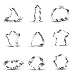 9 Pieces Halloween Cookie Cutter Set Bat Ghost Pumpkin and