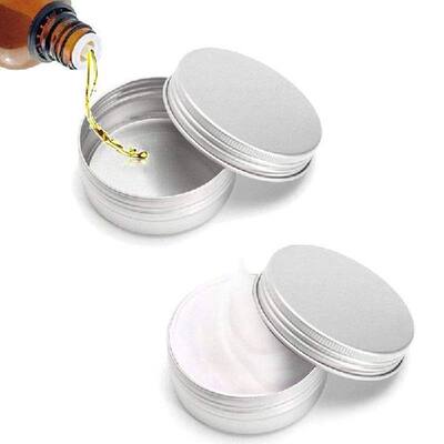 5Pcs Empty Silver Aluminum Tins Cans Screw Top Round Candle