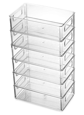 6Pcs Refrigerator Organizer Bins Stackable Fridge Organizers