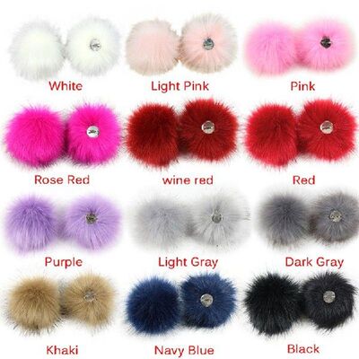 12 Colors Real Fur Ball Pompom Keychain Car pompon Rabbit