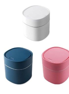 2L Large Capacity Mini Trash Can Desktop Waste Bin Basket