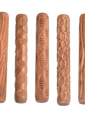 Dropship Wood Clay Texture Rolling Pin Emboss Pattern