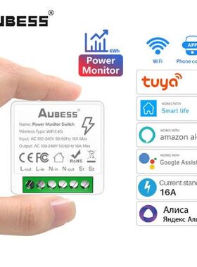 Tuya 16A Modul Sakelar WiFi Mini Mendukung Kontrol 2 Arah