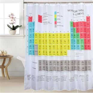 Hot New Periodic Table Of Elements Bathroom Curtains