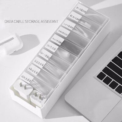 Cable Storage Box Transparent Plastic Data Line Storage