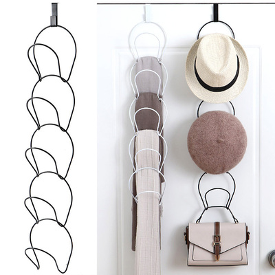 White Black Stackable Hat Storage Chain Door Closet Scarf