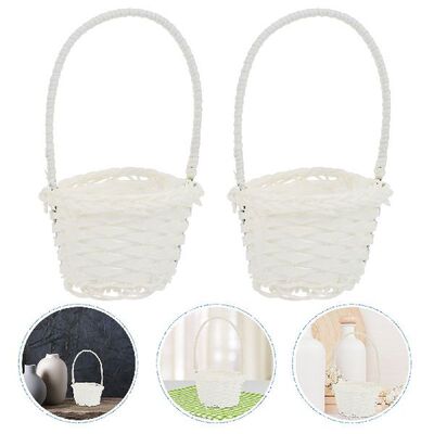 Basket Baskets Mini Woven With Flower Handle Small Gift