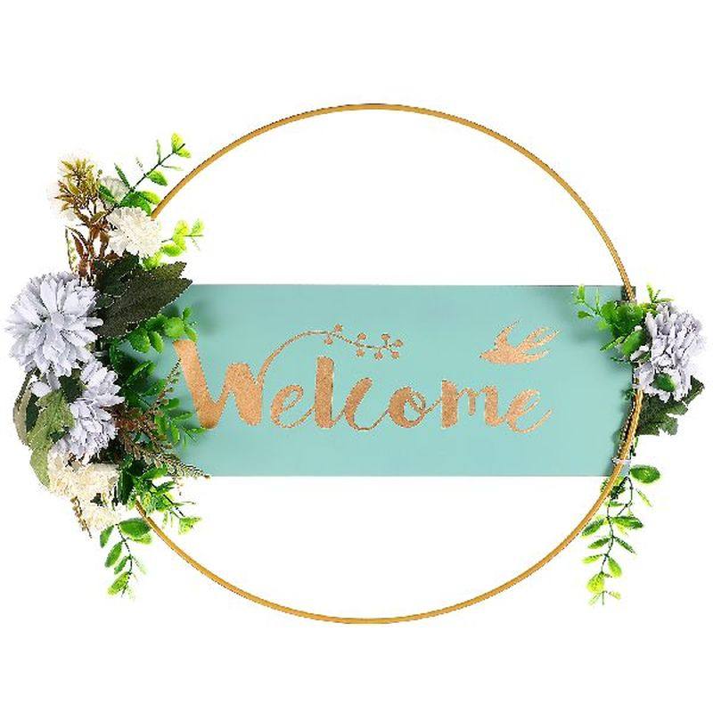 welcome sign wall hanging outdoor porch wreaths decor door