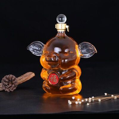 1Pcs Whisky Decanter Glass 1000ml Barware Vodka Cute Pig