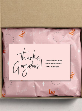 30pcs/pack Pink Thank You Card For Supporting Business Packa