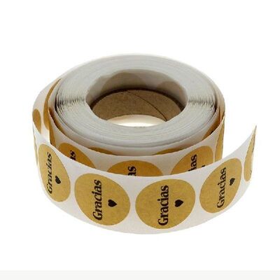 500 Buah Kraft Gracias Spanyol Terima Kasih Label Stiker