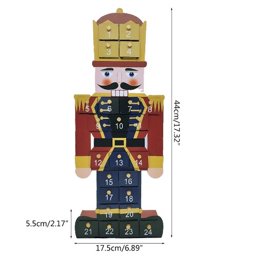 Walnut soldier 3D Wooden Advent Calendar Countdown