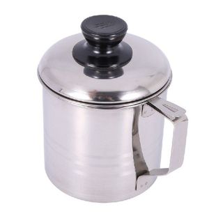 Oil Strainer Pot / Grease Can, 1.5 Quart Stainless Steel