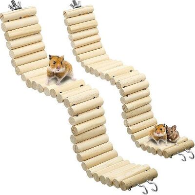 Wooden Parrot Bird Ladder Climbing Ropeway Hamster Toy Pet