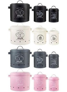 3Pcs Potato Onion Garlic Pot Vegetable Rack/Storage Tin