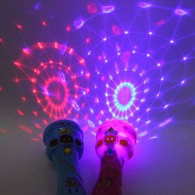 LED Light Up Glow Flashing Projecting Torch Plastic Kids
