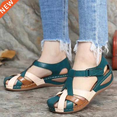 New Women Sandals Comfortable Flat Sandals Soft Stitching La