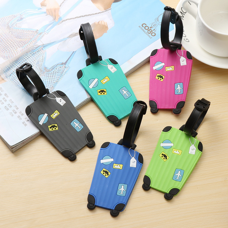 Creative boarding pass Suitcase Cartoon Luggage Tags design