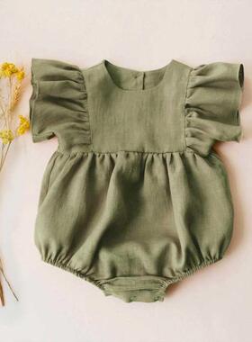 Baby Girl Rompers Summer Newborn Baby Clothes Cotton Linen S