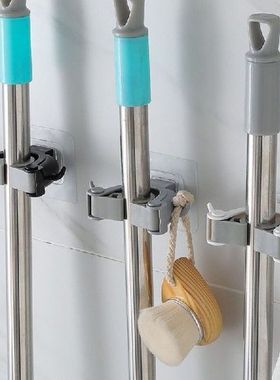 Tanduk Bentuk Diri Perekat Sapu Pel Pemegang Wall Mounted