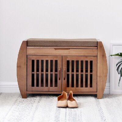 Cabinet Shoe Solid Wood Shoe Stool Porch Retro Simple