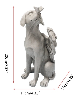 Angel Pet Dog Statue Memorial Grave Marker Keepsake Antique
