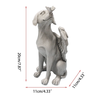 Angel Pet Dog Statue Memorial Grave Marker Keepsake Antique