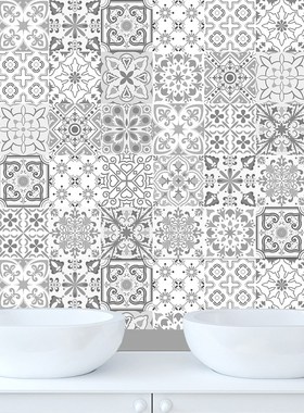 5pcs/set Retro Strip Tiles Wall Sticker Bathroom Kitchen Ta