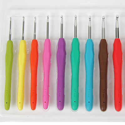 1Pcs 2.0-10.0mm Rubber Handle Crochet Hooks Needles Knit Wea