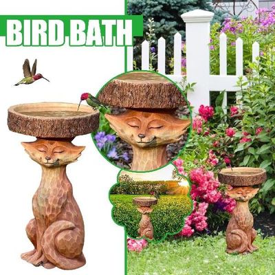 Resin owl Birdbath Polyresin Antique Garden Bird Bath For