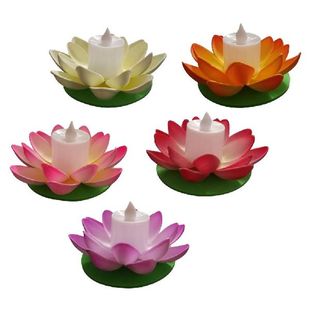 Lotus Floating Lights Pool Candle Flowers Flower Light Led