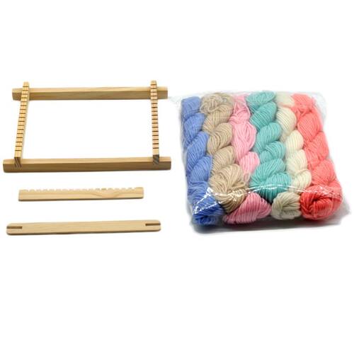 Wood Knitting Weaving Loom Tapestry Yarn Kit Handloom