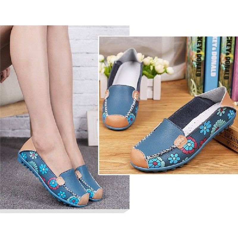 High Quality Genuine Leather Women Flats Boat Shoes