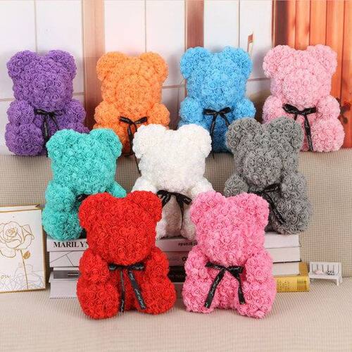 37cm /23 CM Heart Big Red Teddi Bear Rose Flower Artificial