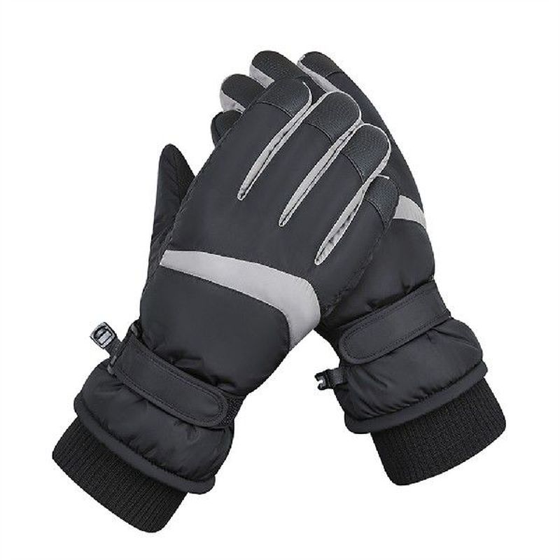 Winter Snowboard Ski Gloves PU Leather Non-slip Touch