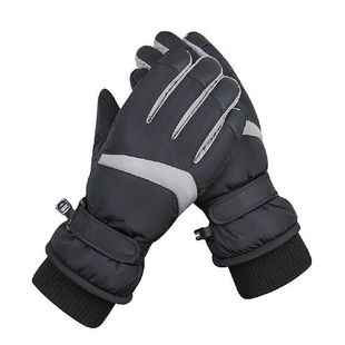 Winter Snowboard Ski Gloves PU Leather Non-slip Touch