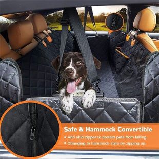 Dog Car Seat Cover Protector with Mesh Window Dog Seat Belt