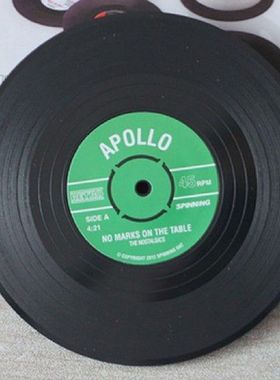 Set of 6 Coasters, Retro Vinyl Record Mats Placemats for