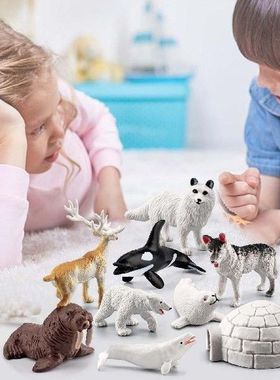 10pcs Mini Simulation Arctic Circle Ocean Sea Animal Polar