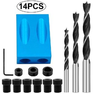 Kit Dowel Hole Screw Jig Pocket Drill Degrees Joinery