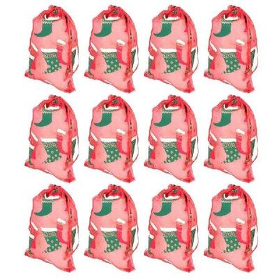 25pcs Christmas Gift Bags Xmas Gift Organza Drawstring Bag