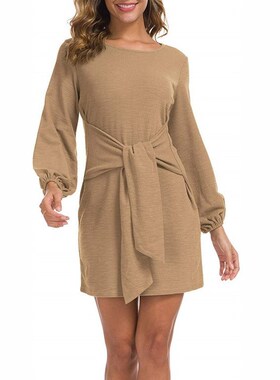 Bind to 2022 waist long sleeve dress