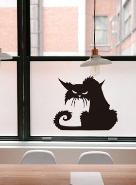 1 Buah Stiker Dinding DIY Kucing Hitam Dapat Dilepas