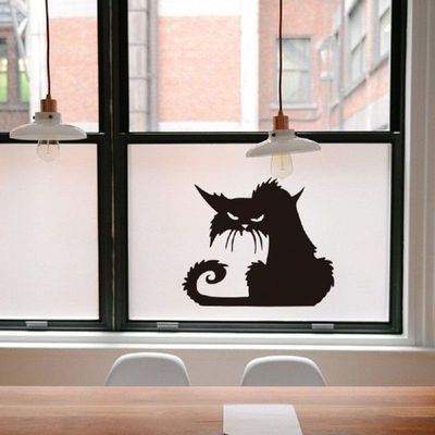 1 Buah Stiker Dinding DIY Kucing Hitam Dapat Dilepas