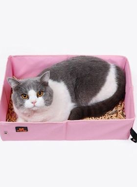 Folding Travel Pet Cats Litter Box Dog Toilet Tray Folding